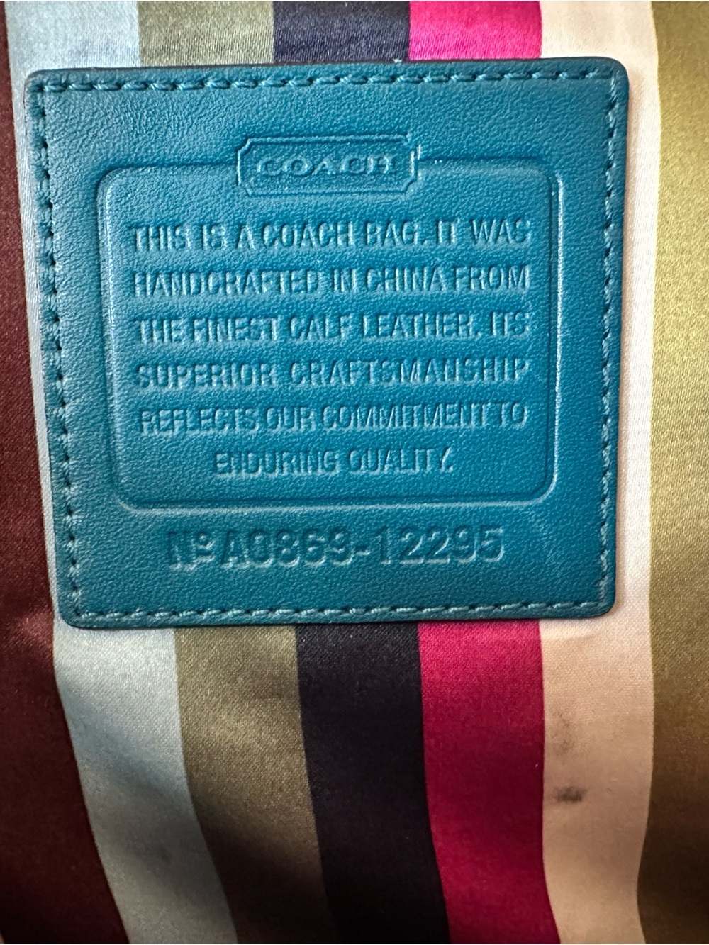 Coach Limited Edition Francine Legacy Satchel Teal - Picture 4 of 5